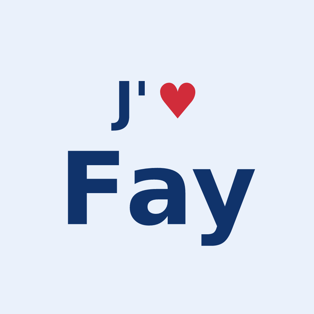 Sticker personnalisé Fay — design « J'aime Fay » imprimé sur le sticker