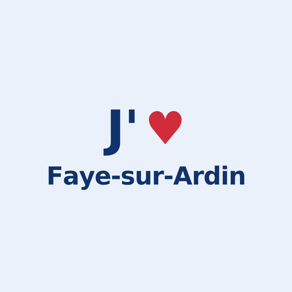 Sticker personnalisé Faye-sur-Ardin — design J'aime Faye-sur-Ardin