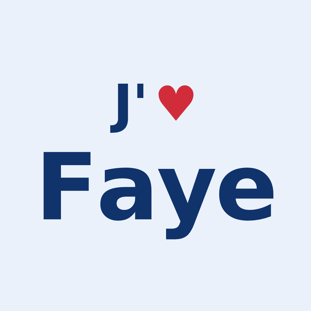 Sticker personnalisé Faye — design J'aime Faye