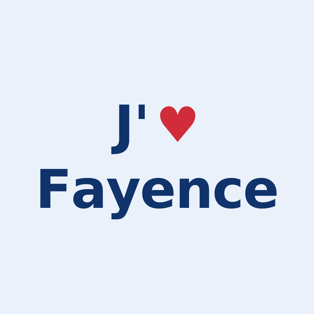 Sticker personnalisé Fayence — design J'aime Fayence