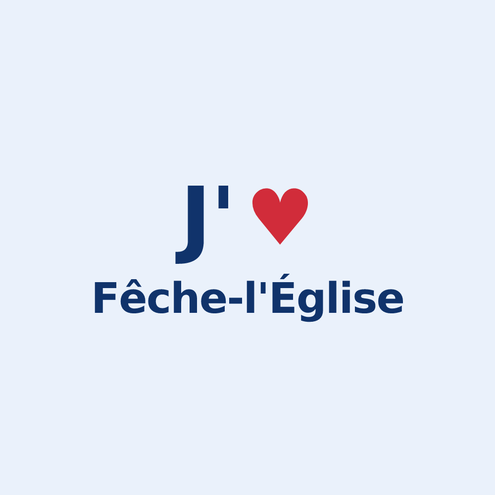 Sticker personnalisé Fêche-l'Église — design J'aime Fêche-l'Église