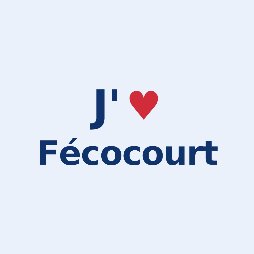 Sticker personnalisé Fécocourt — design J'aime Fécocourt