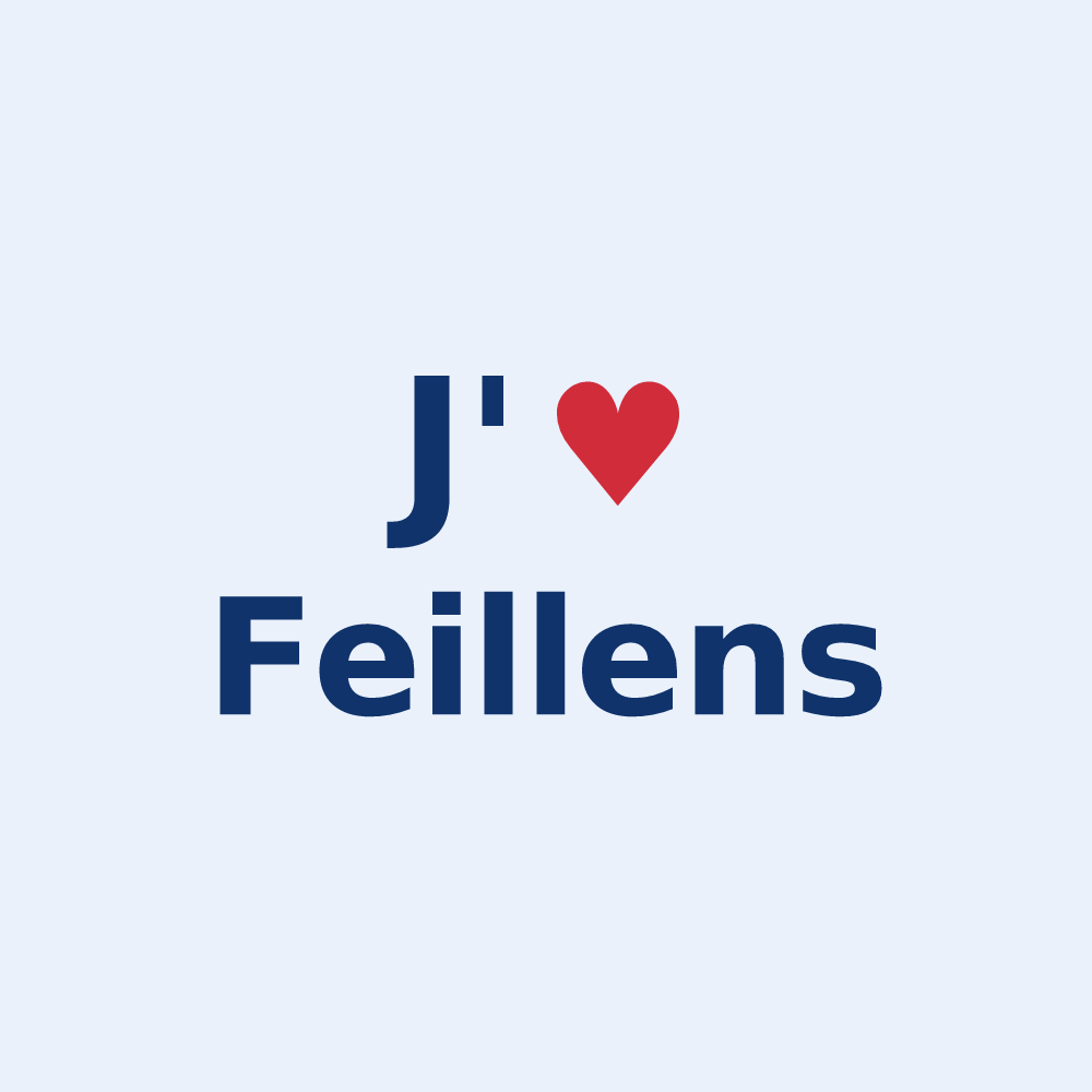 Sticker personnalisé Feillens — design J'aime Feillens