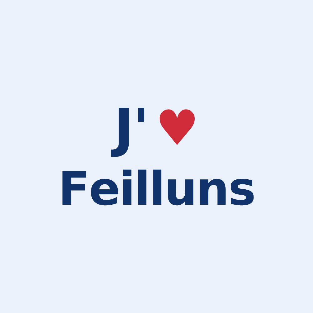 Sticker personnalisé Feilluns — design J'aime Feilluns