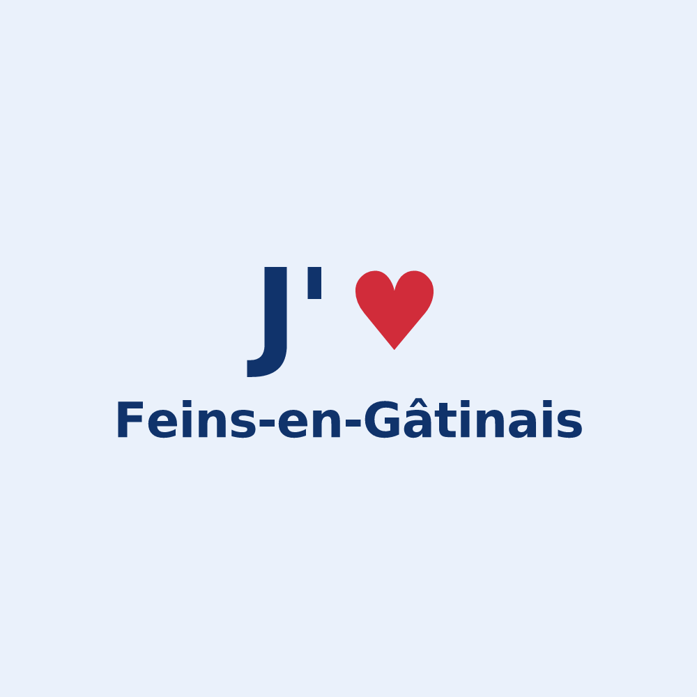 Sticker personnalisé Feins-en-Gâtinais — design J'aime Feins-en-Gâtinais