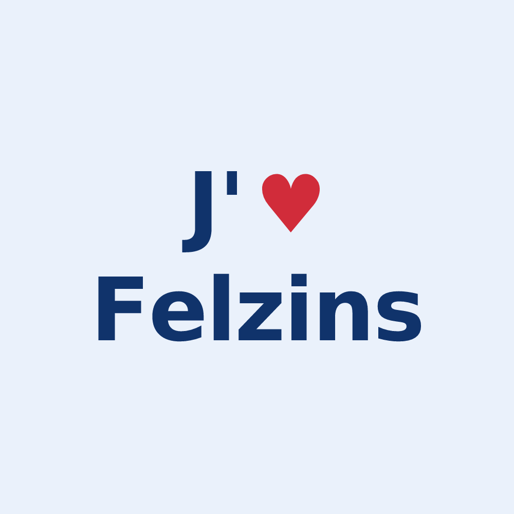 Sticker personnalisé Felzins — design J'aime Felzins