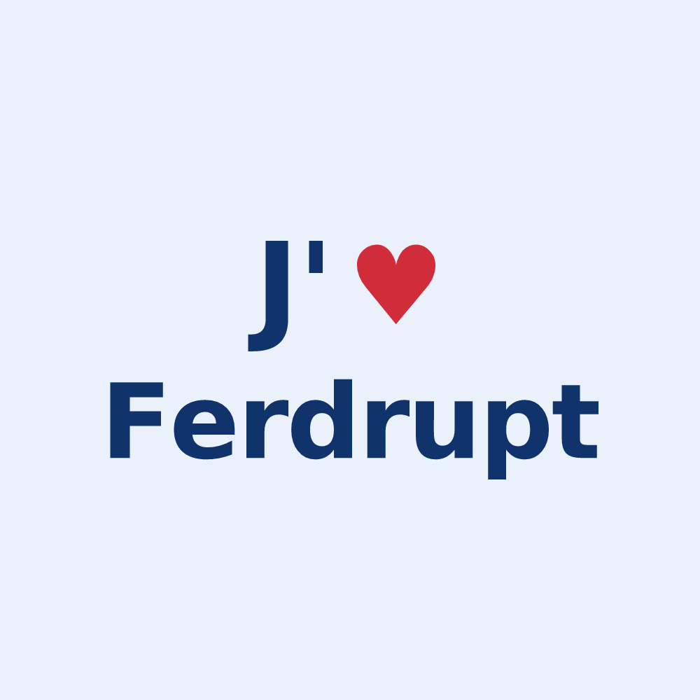 Sticker personnalisé Ferdrupt — design J'aime Ferdrupt