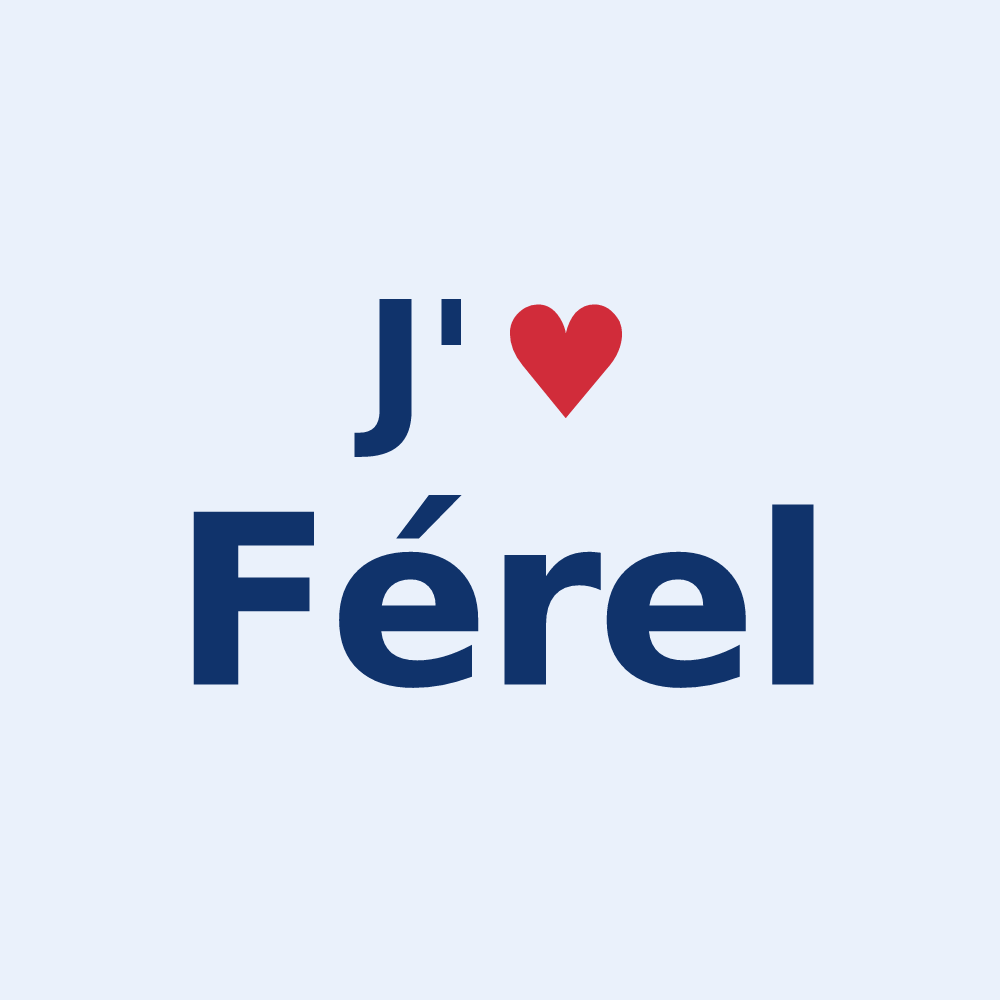 Sticker personnalisé Férel — design J'aime Férel