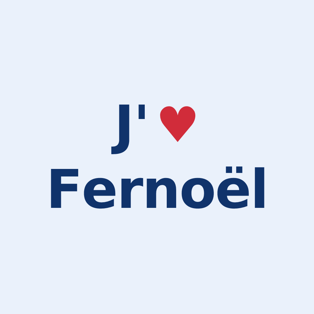 Sticker personnalisé Fernoël — design « J'aime Fernoël » imprimé sur le sticker