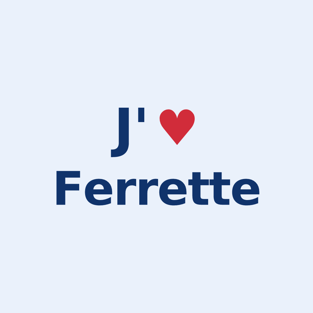 Sticker personnalisé Ferrette — design J'aime Ferrette