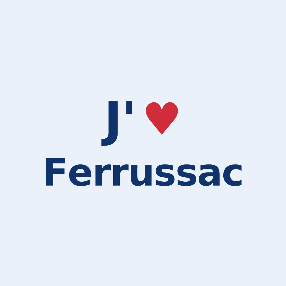 Sticker personnalisé Ferrussac — design J'aime Ferrussac