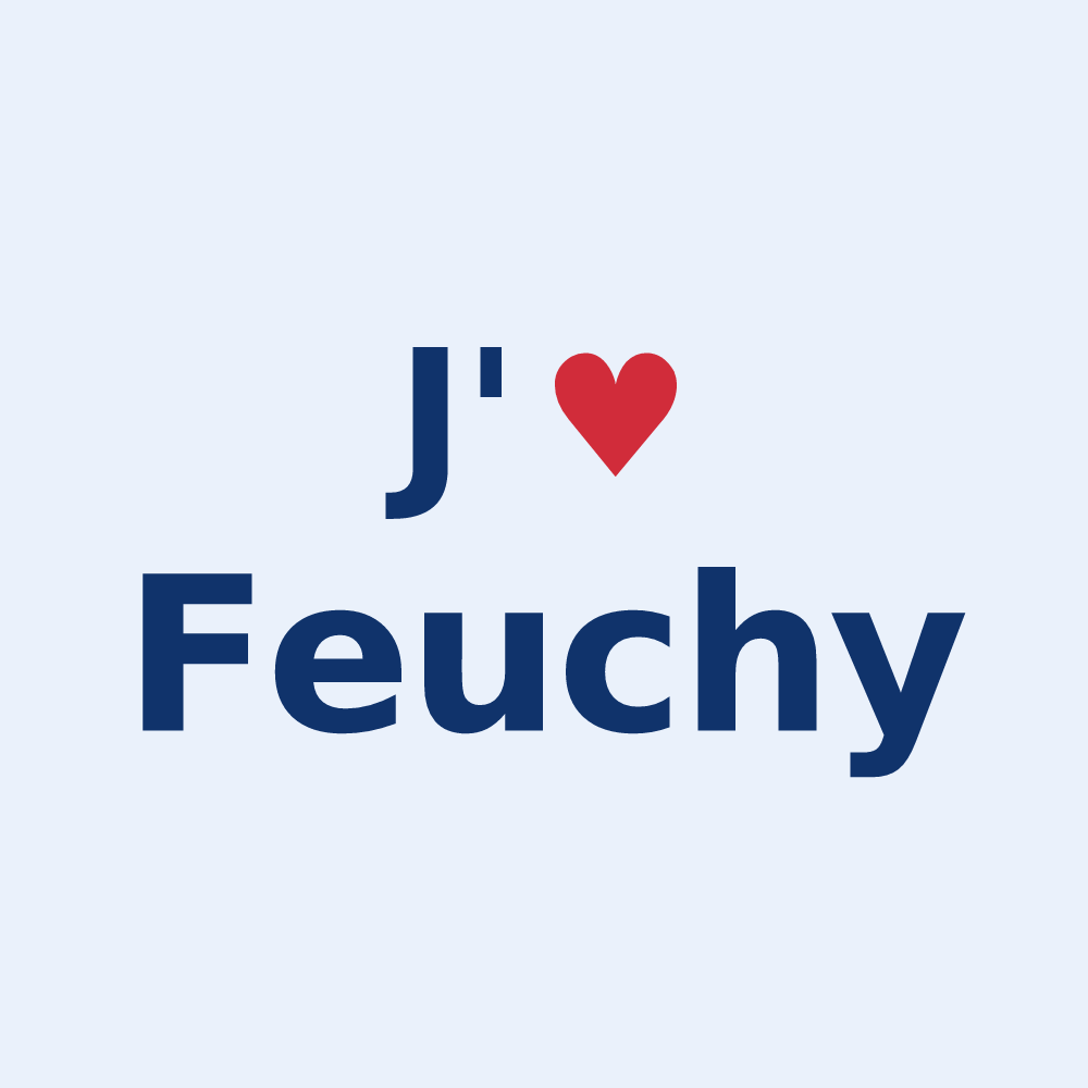 Sticker personnalisé Feuchy — design J'aime Feuchy