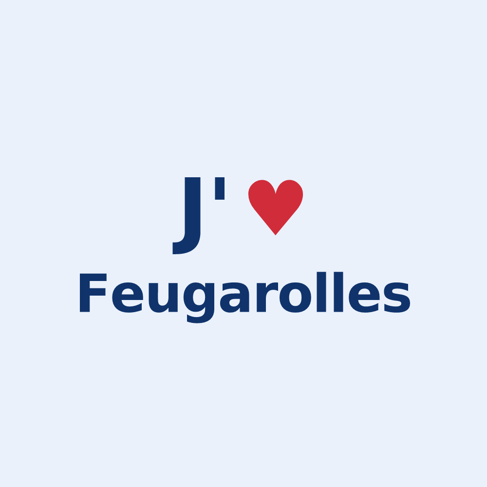 Sticker personnalisé Feugarolles — design J'aime Feugarolles