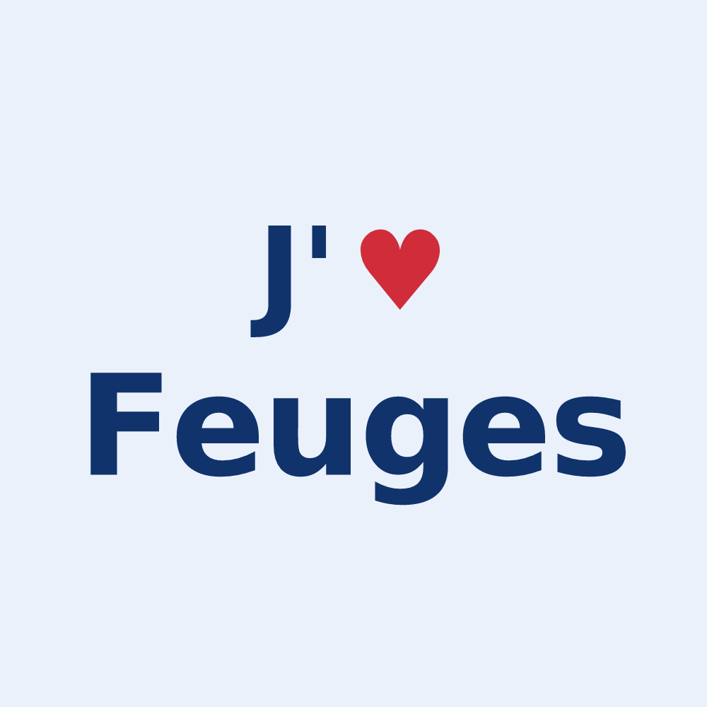 Sticker personnalisé Feuges — design J'aime Feuges