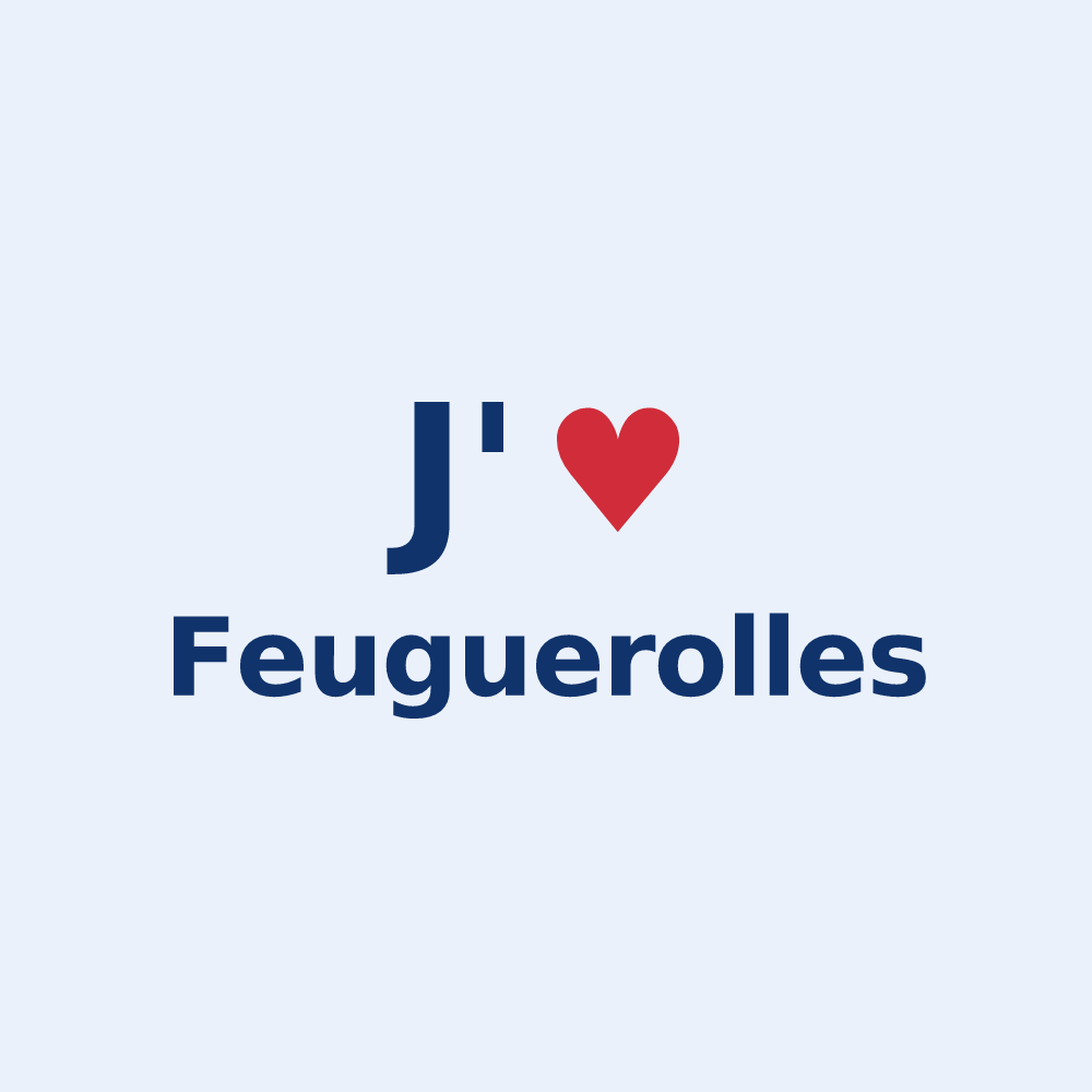 Sticker personnalisé Feuguerolles — design J'aime Feuguerolles