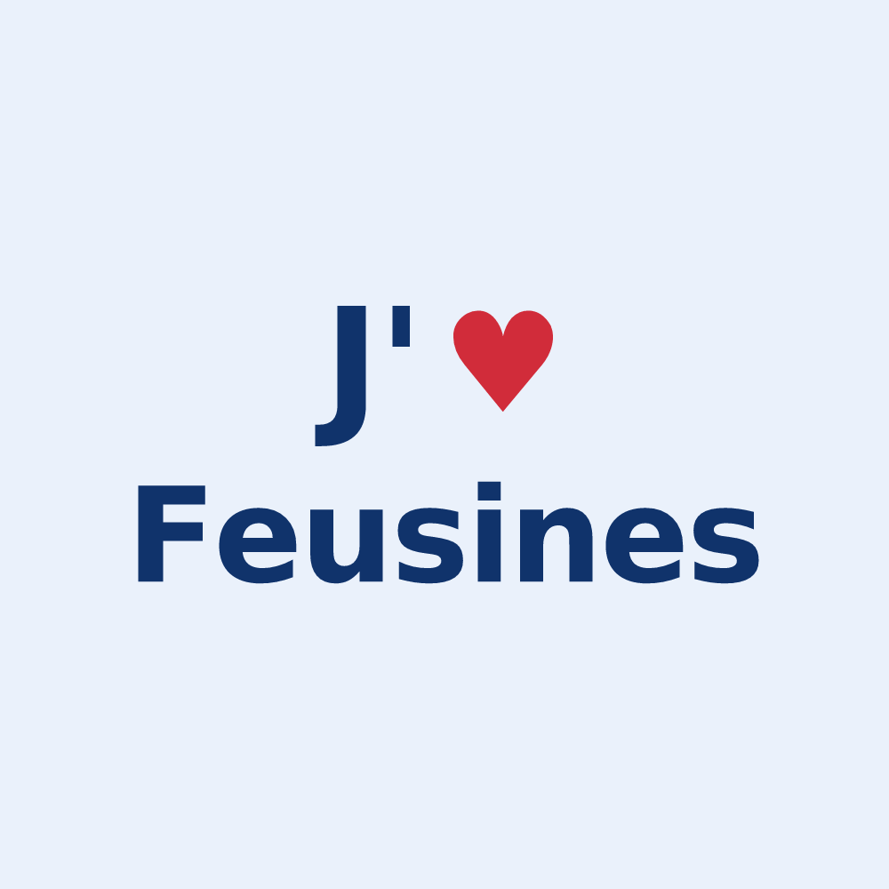 Sticker personnalisé Feusines — design J'aime Feusines