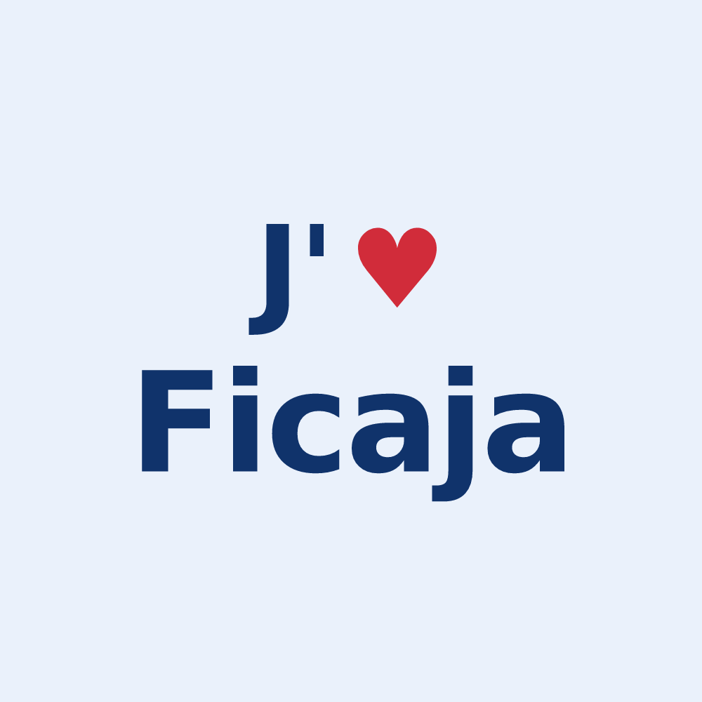 Sticker personnalisé Ficaja — design « J'aime Ficaja » imprimé sur le sticker