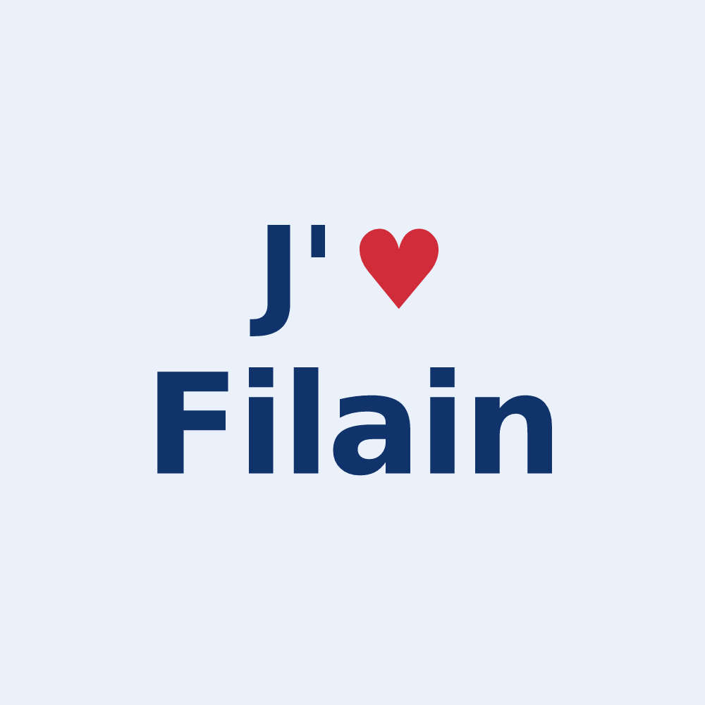 Sticker personnalisé Filain — design J'aime Filain
