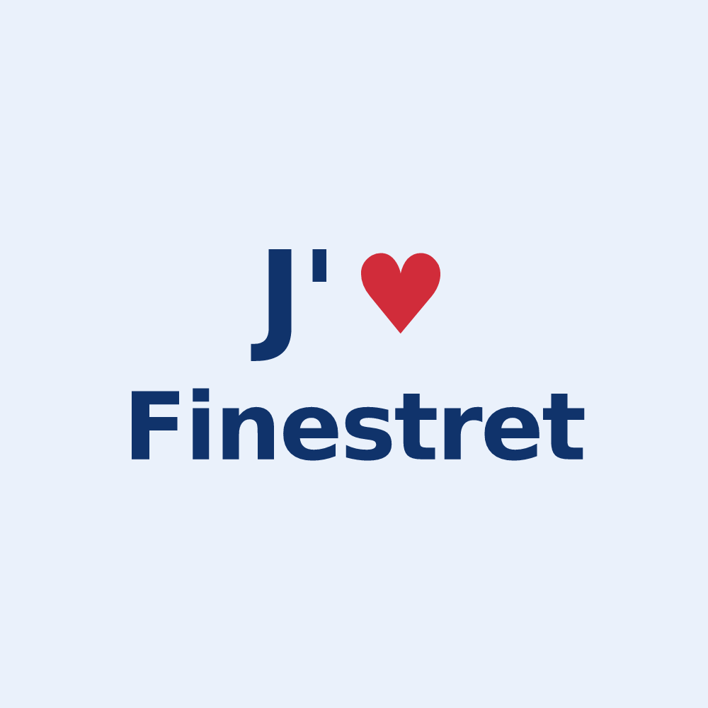 Sticker personnalisé Finestret — design J'aime Finestret