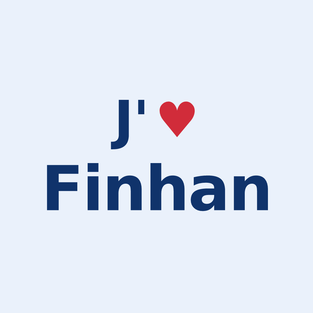 Sticker personnalisé Finhan — design J'aime Finhan