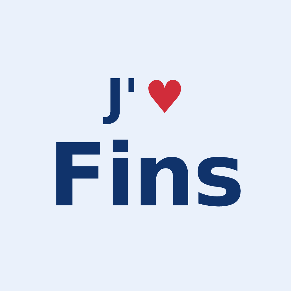 Sticker personnalisé Fins — design J'aime Fins