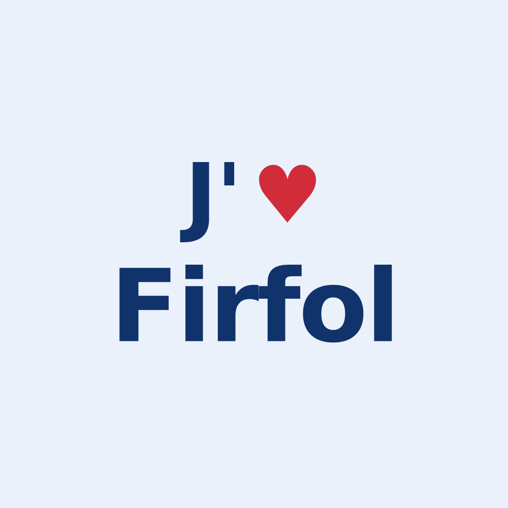 Sticker personnalisé Firfol — design J'aime Firfol
