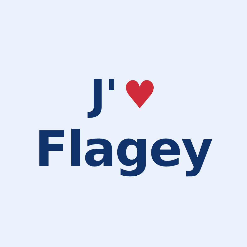 Sticker personnalisé Flagey — design J'aime Flagey