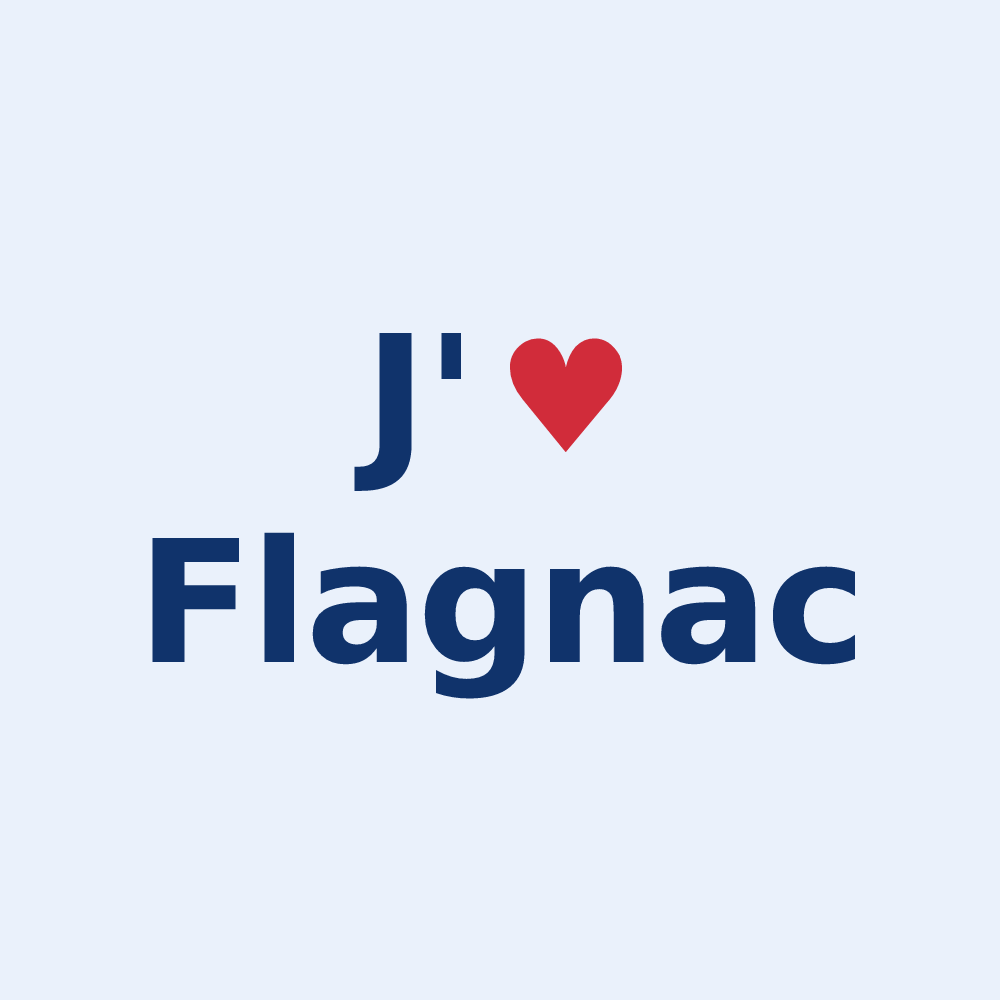 Sticker personnalisé Flagnac — design J'aime Flagnac