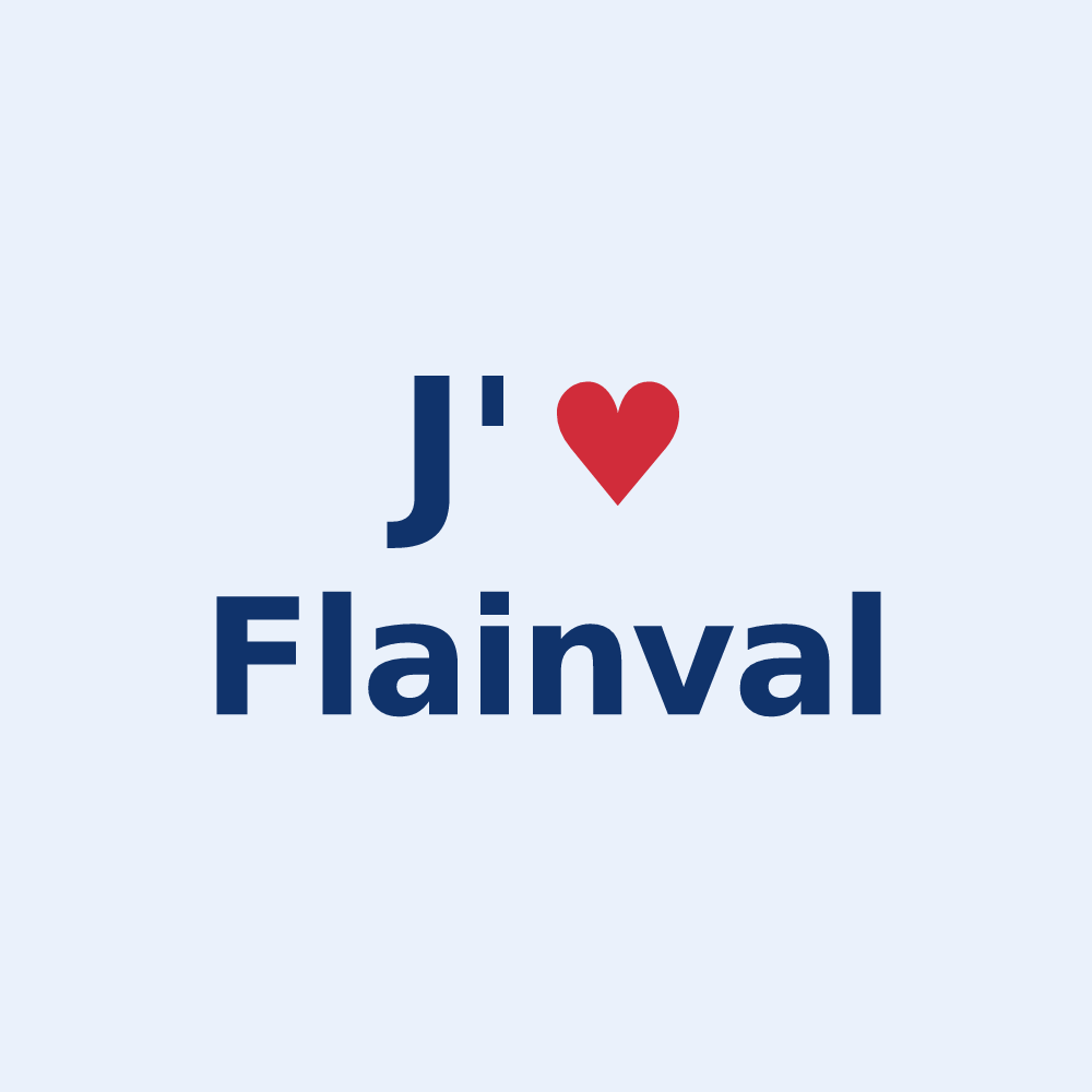 Sticker personnalisé Flainval — design J'aime Flainval
