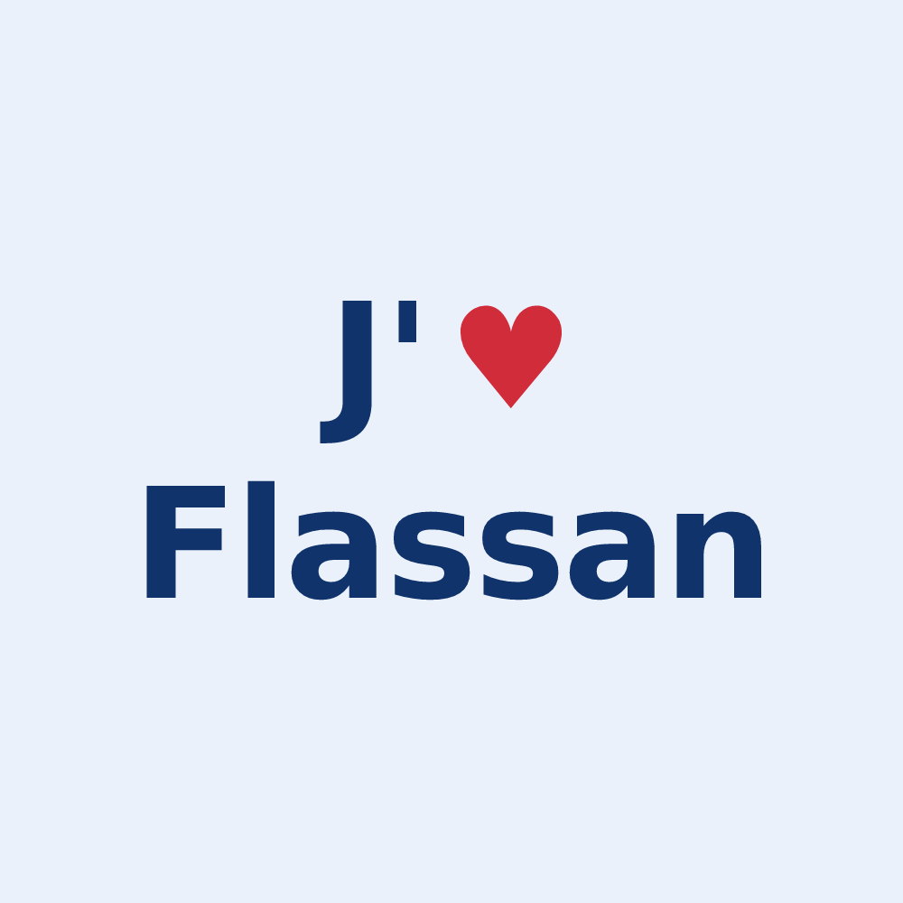Sticker personnalisé Flassan — design J'aime Flassan