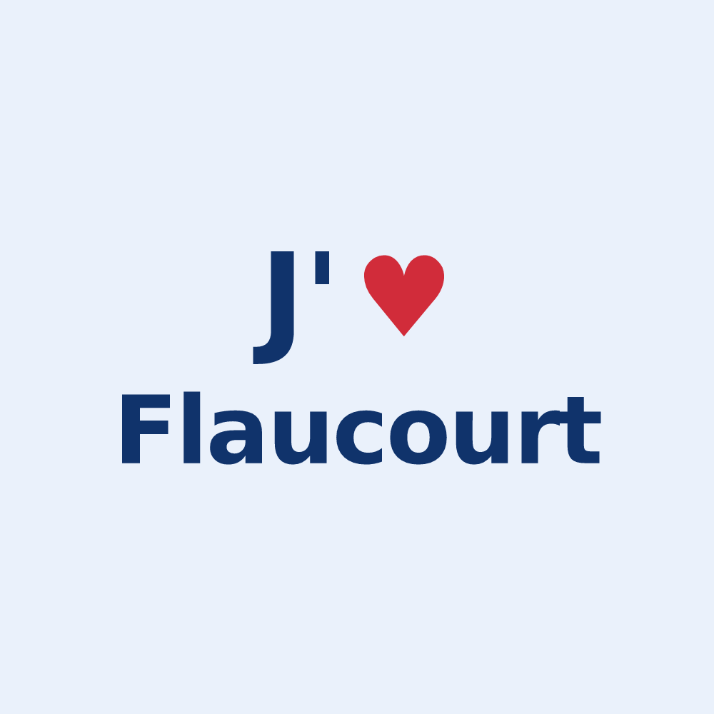 Sticker personnalisé Flaucourt — design J'aime Flaucourt