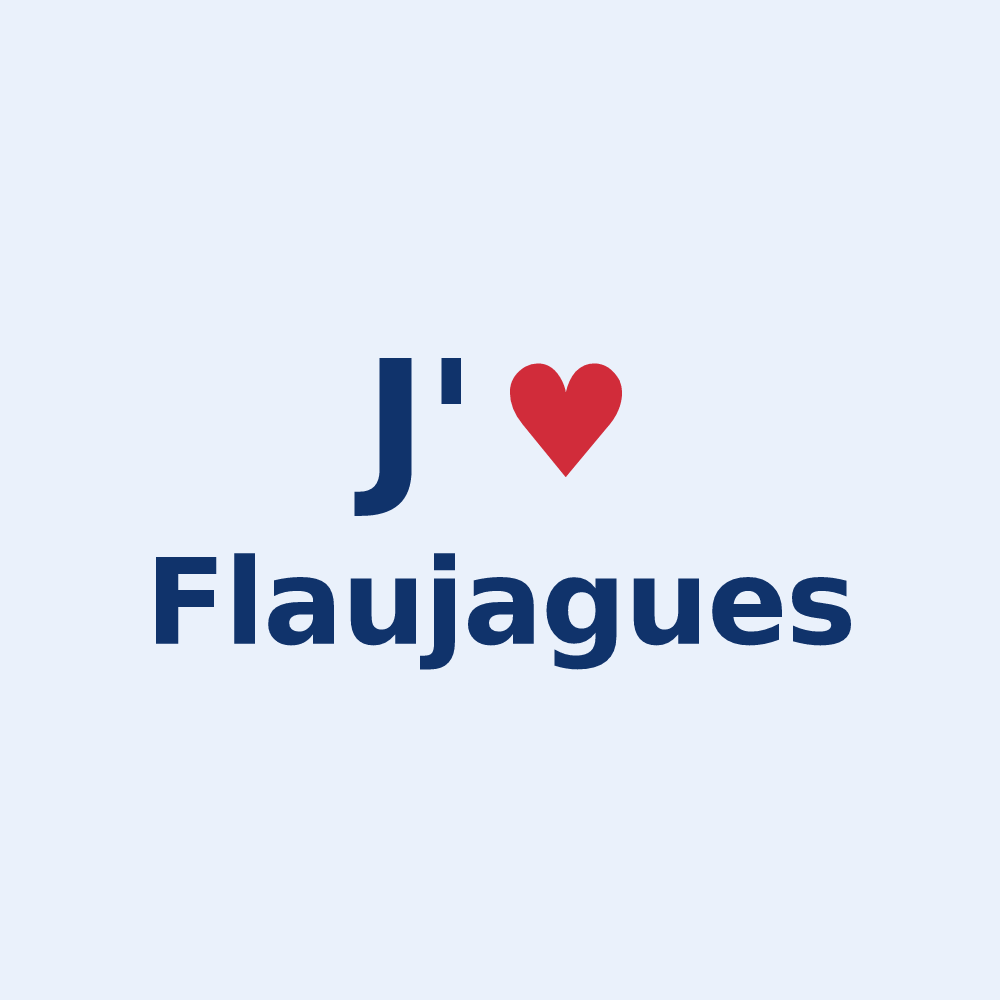 Sticker personnalisé Flaujagues — design J'aime Flaujagues