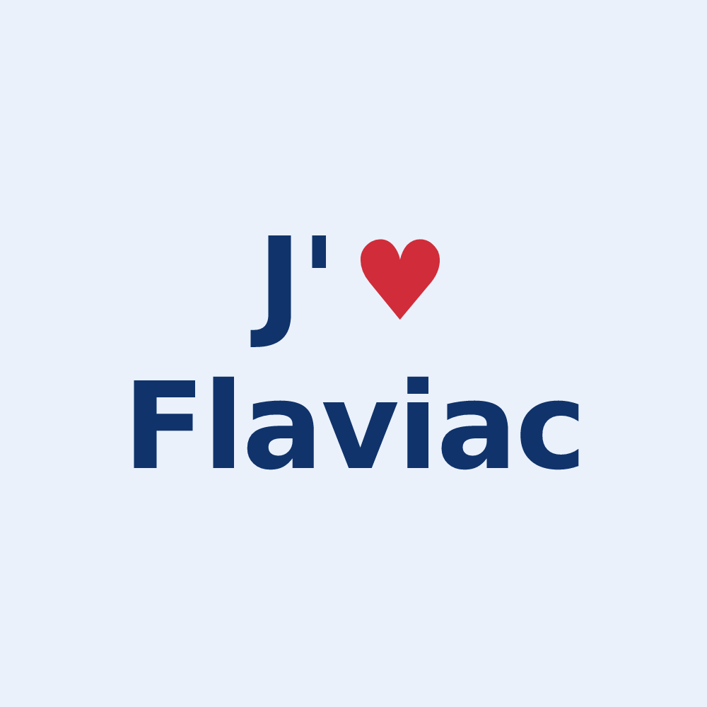 Sticker personnalisé Flaviac — design J'aime Flaviac