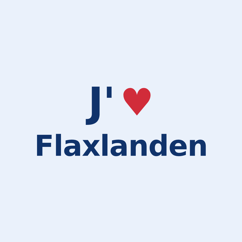 Sticker personnalisé Flaxlanden — design J'aime Flaxlanden