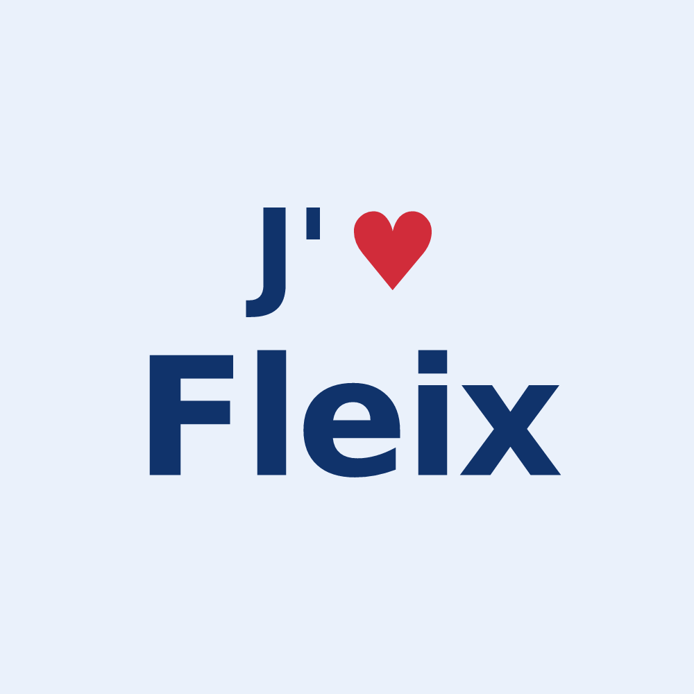 Sticker personnalisé Fleix — design « J'aime Fleix » imprimé sur le sticker