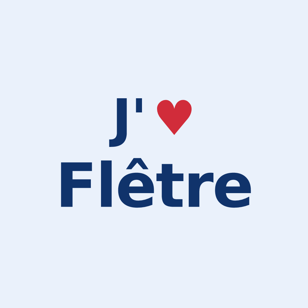 Sticker personnalisé Flêtre — design « J'aime Flêtre » imprimé sur le sticker