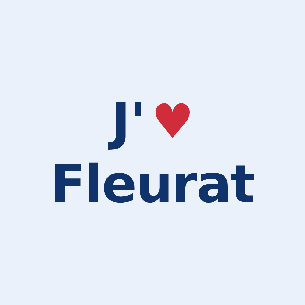 Sticker personnalisé Fleurat — design J'aime Fleurat