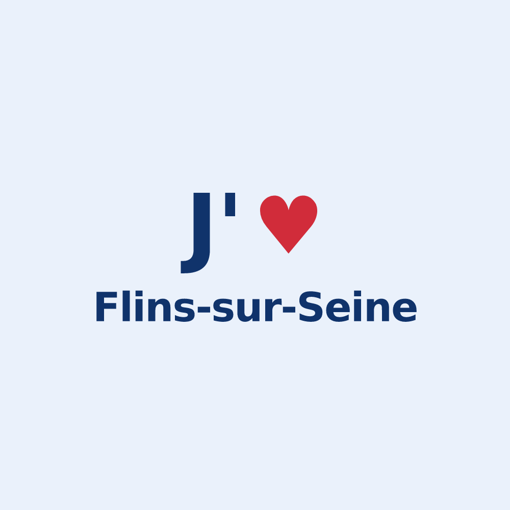 Sticker personnalisé Flins-sur-Seine — design J'aime Flins-sur-Seine