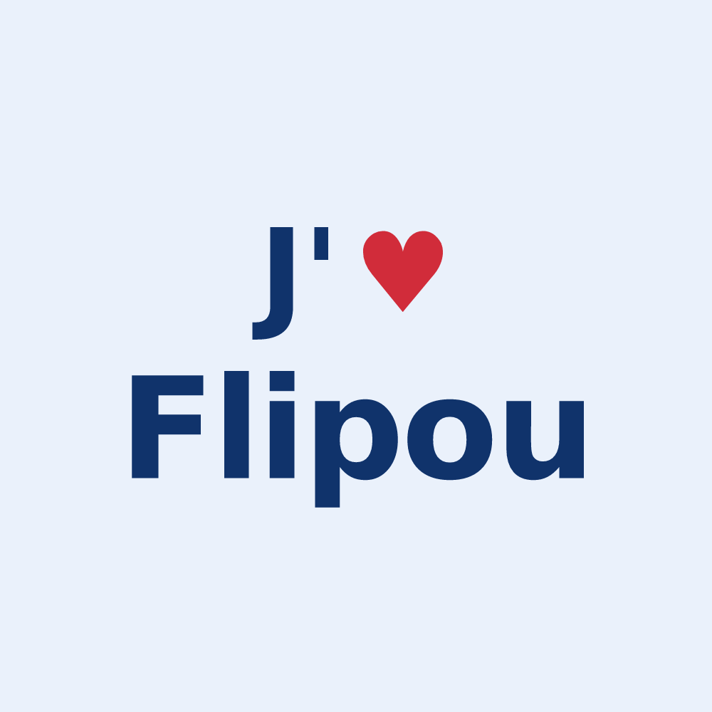 Sticker personnalisé Flipou — design J'aime Flipou