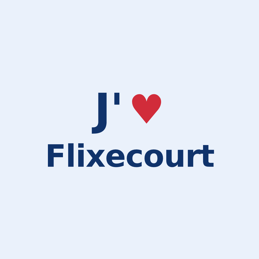 Sticker personnalisé Flixecourt — design J'aime Flixecourt