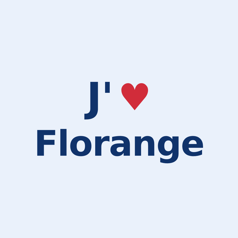 Sticker personnalisé Florange — design J'aime Florange