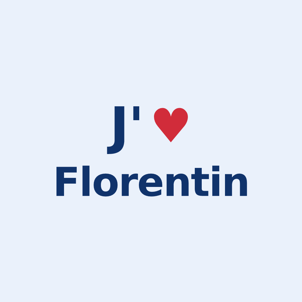 Sticker personnalisé Florentin — design J'aime Florentin