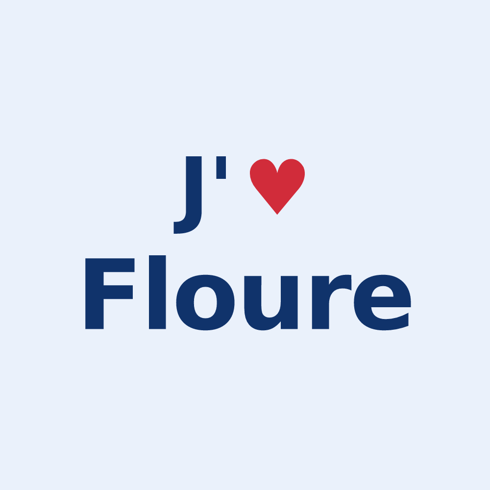 Sticker personnalisé Floure — design « J'aime Floure » imprimé sur le sticker