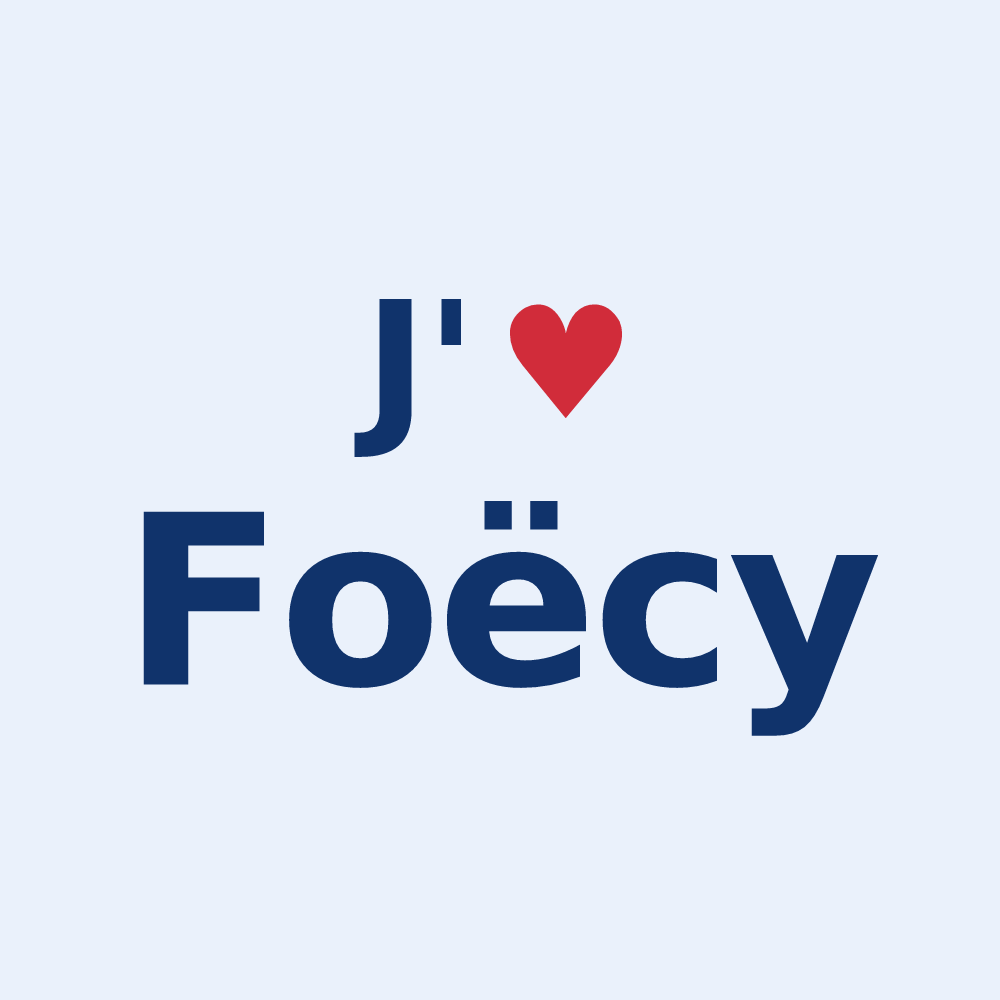 Sticker personnalisé Foëcy — design J'aime Foëcy