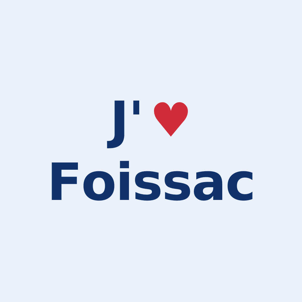 Sticker personnalisé Foissac — design J'aime Foissac