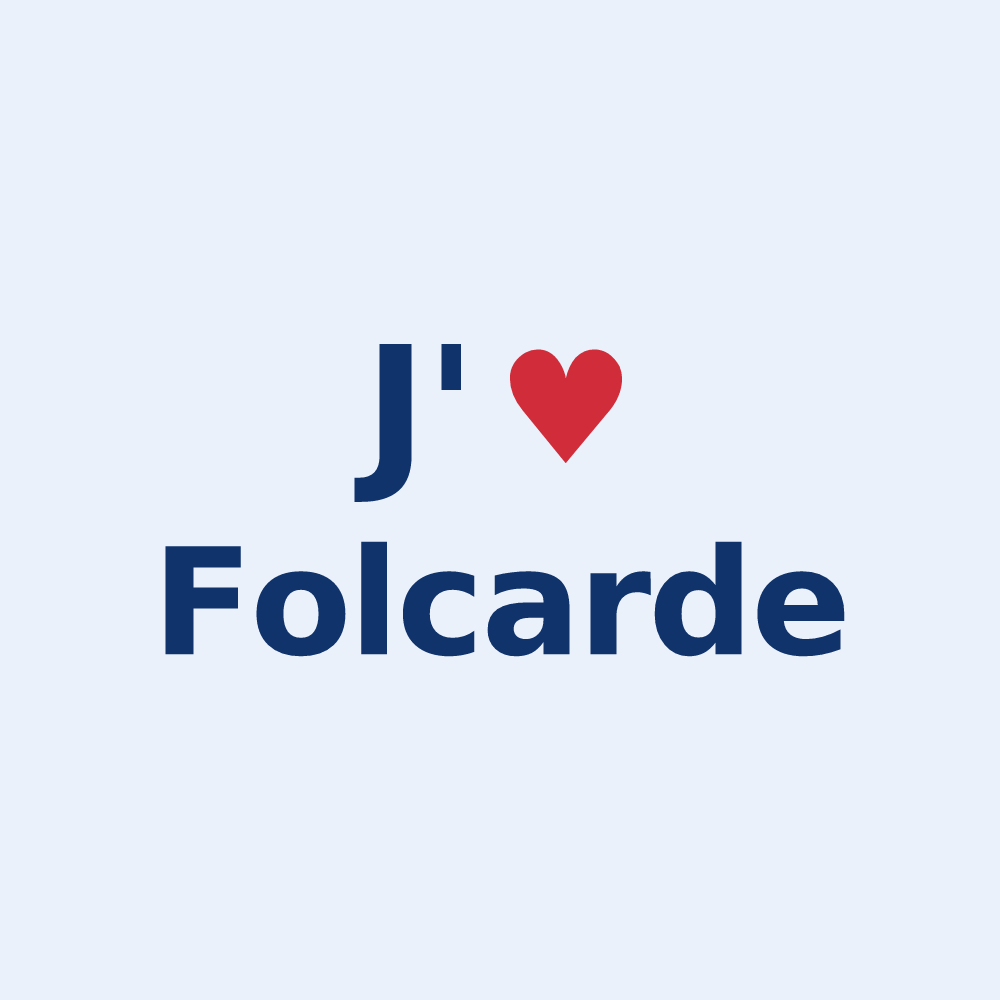Sticker personnalisé Folcarde — design J'aime Folcarde