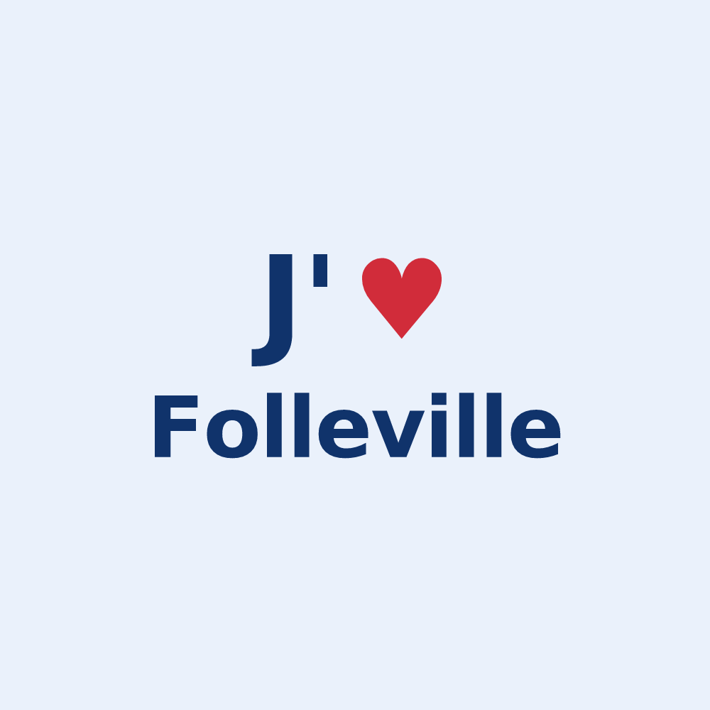 Sticker personnalisé Folleville — design J'aime Folleville