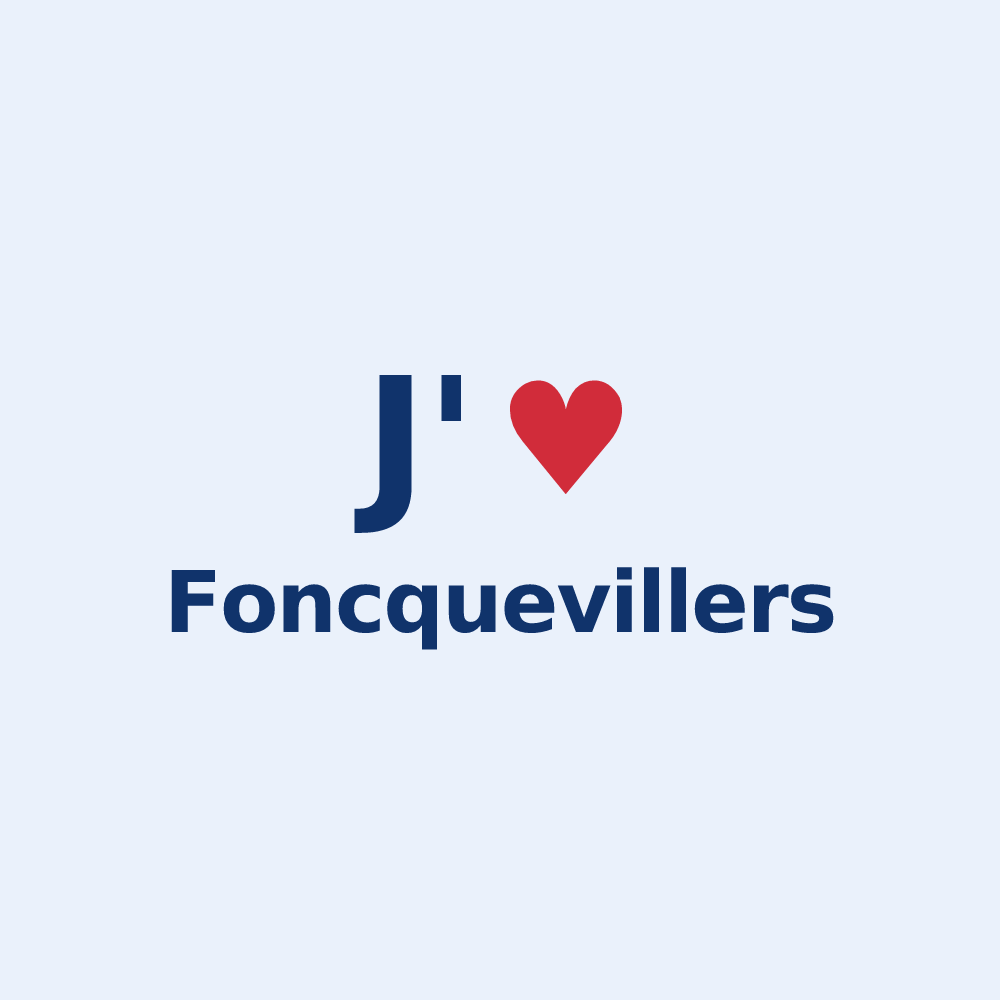Sticker personnalisé Foncquevillers — design « J'aime Foncquevillers » imprimé sur le sticker