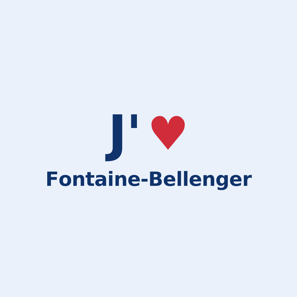 Sticker personnalisé Fontaine-Bellenger — design « J'aime Fontaine-Bellenger » imprimé sur le sticker