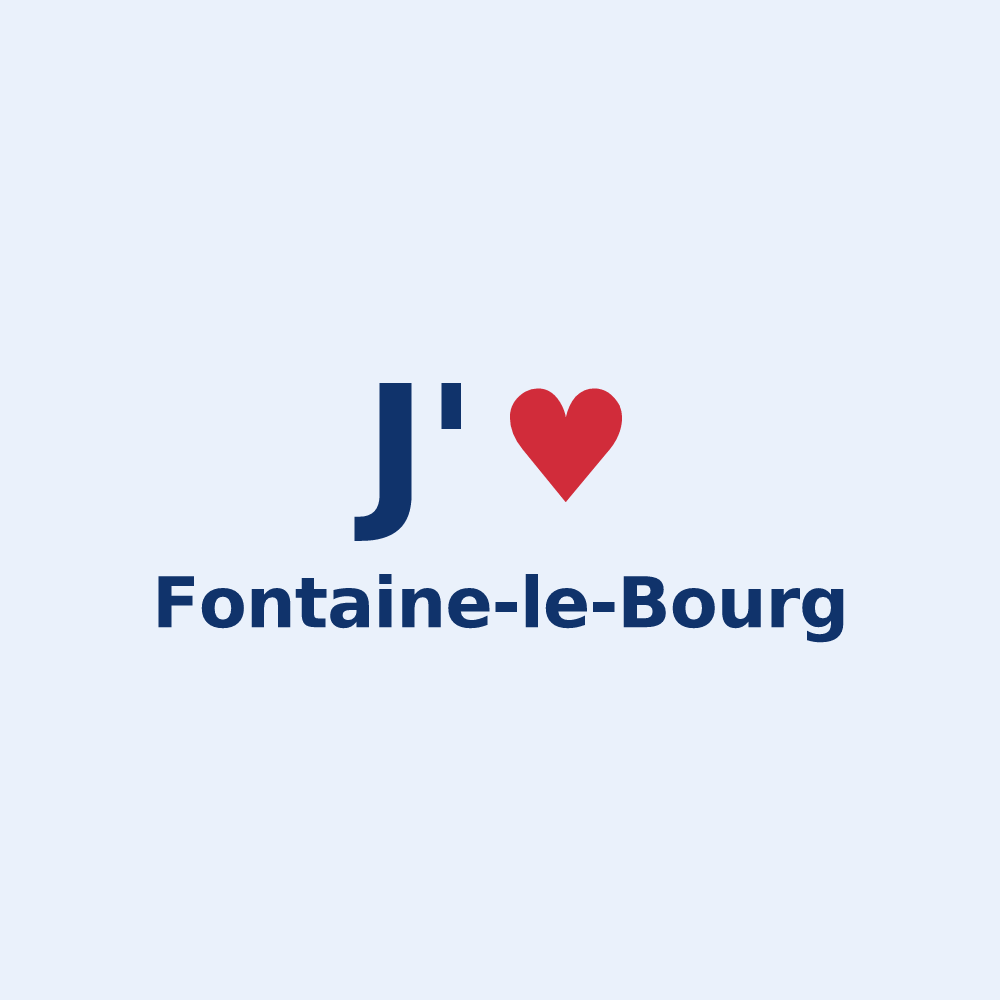 Sticker personnalisé Fontaine-le-Bourg — design « J'aime Fontaine-le-Bourg » imprimé sur le sticker